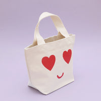 heart eyes kids canvas bag