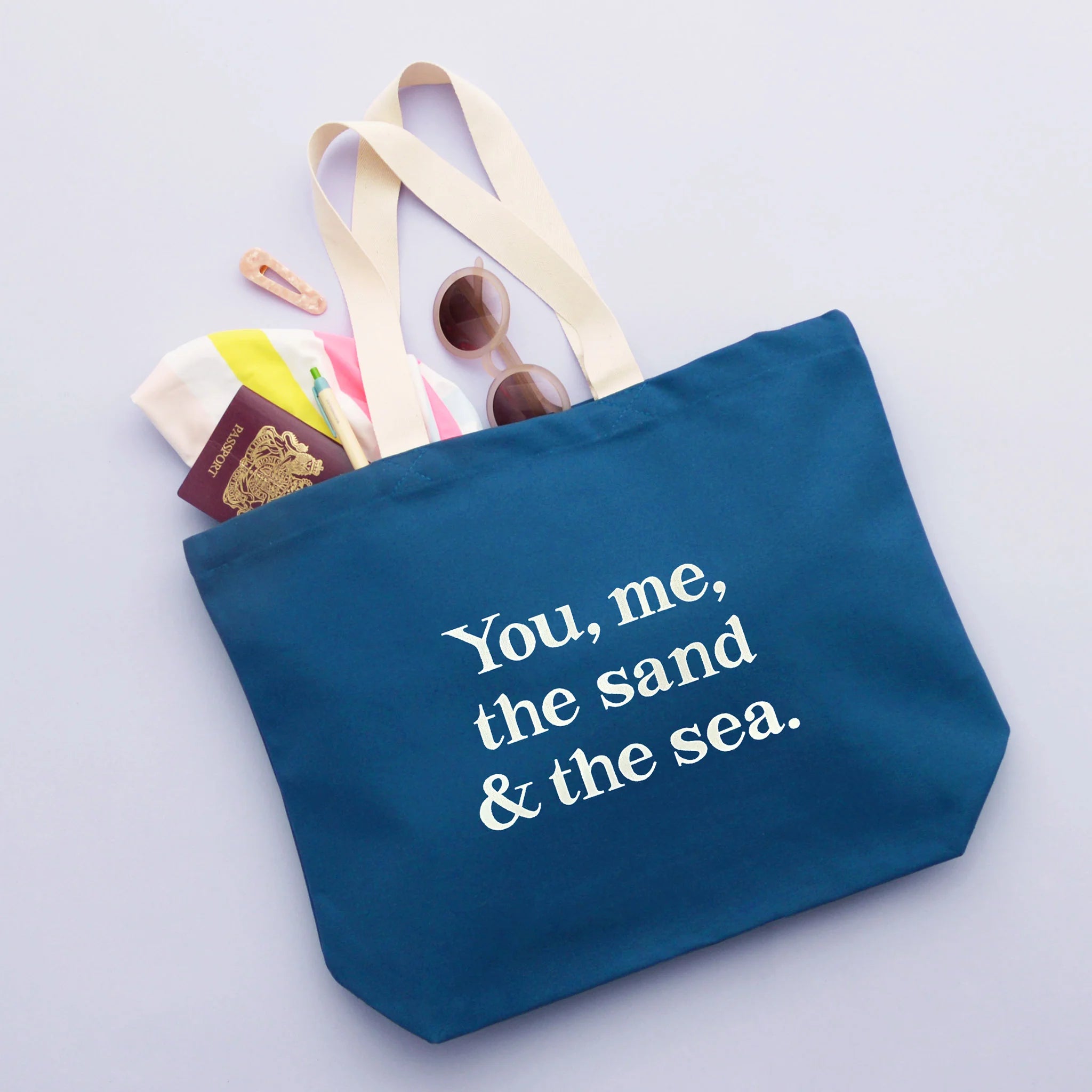 you me the sand and the sea canvas 
tote
